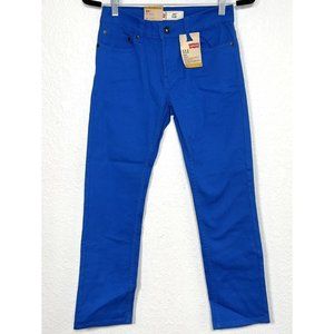 LEVI'S 511 Boys SIZE 14 Regular (27x27) Slim Fit Stretch Royal Blue JEANS NWT